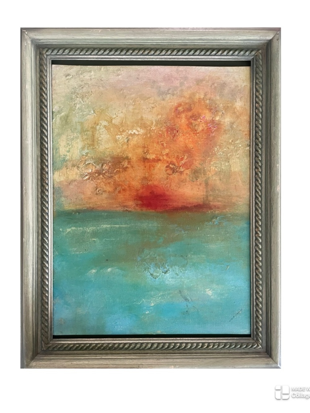 Coastal Abstract Painting Original Acrylic Sunrise 2D Textured Ocean Beach